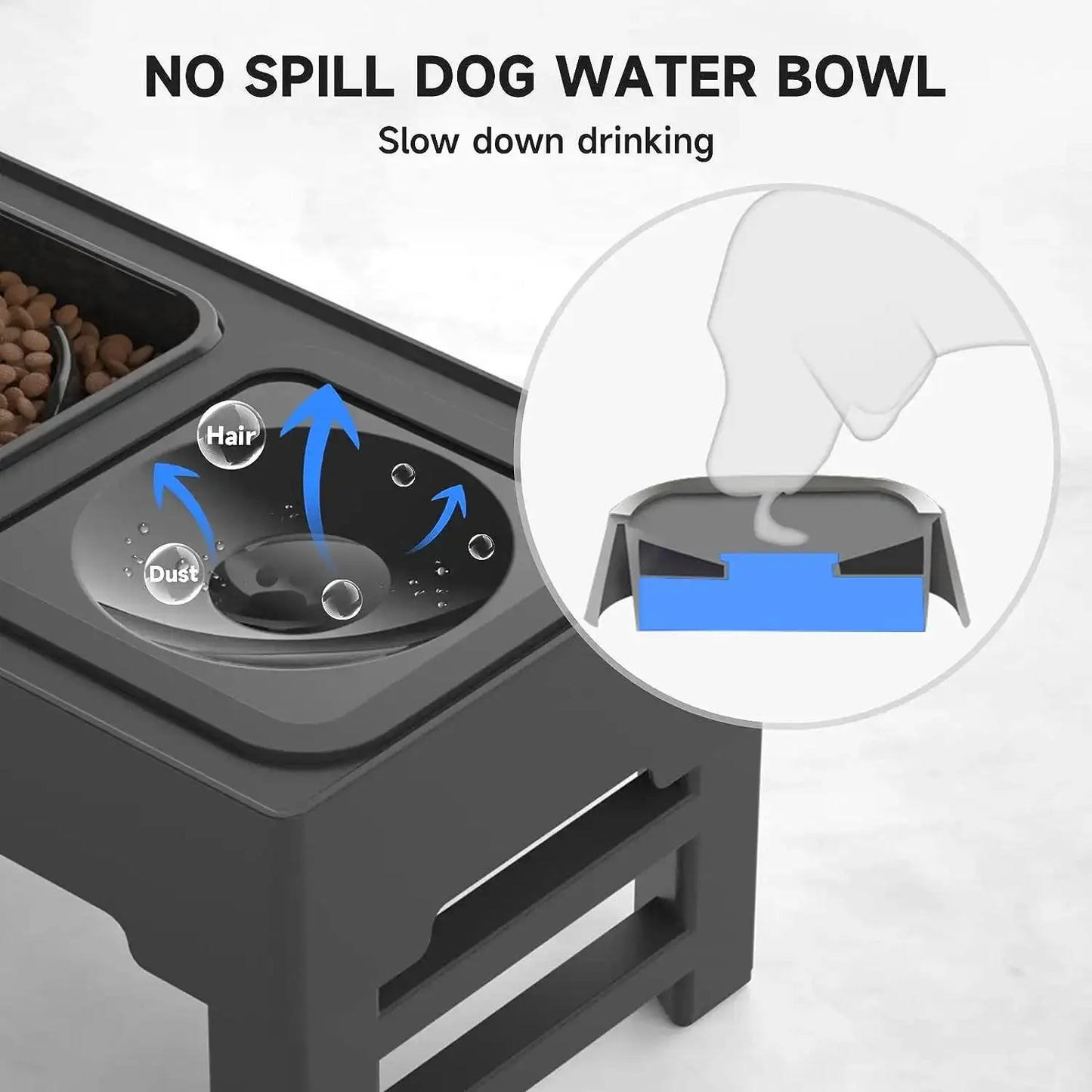 Verstelbare Voer en Waterbak Blije Beestjes